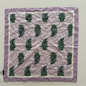 J. Crew Lavender and Green Floral Organic Cotton Scarf
